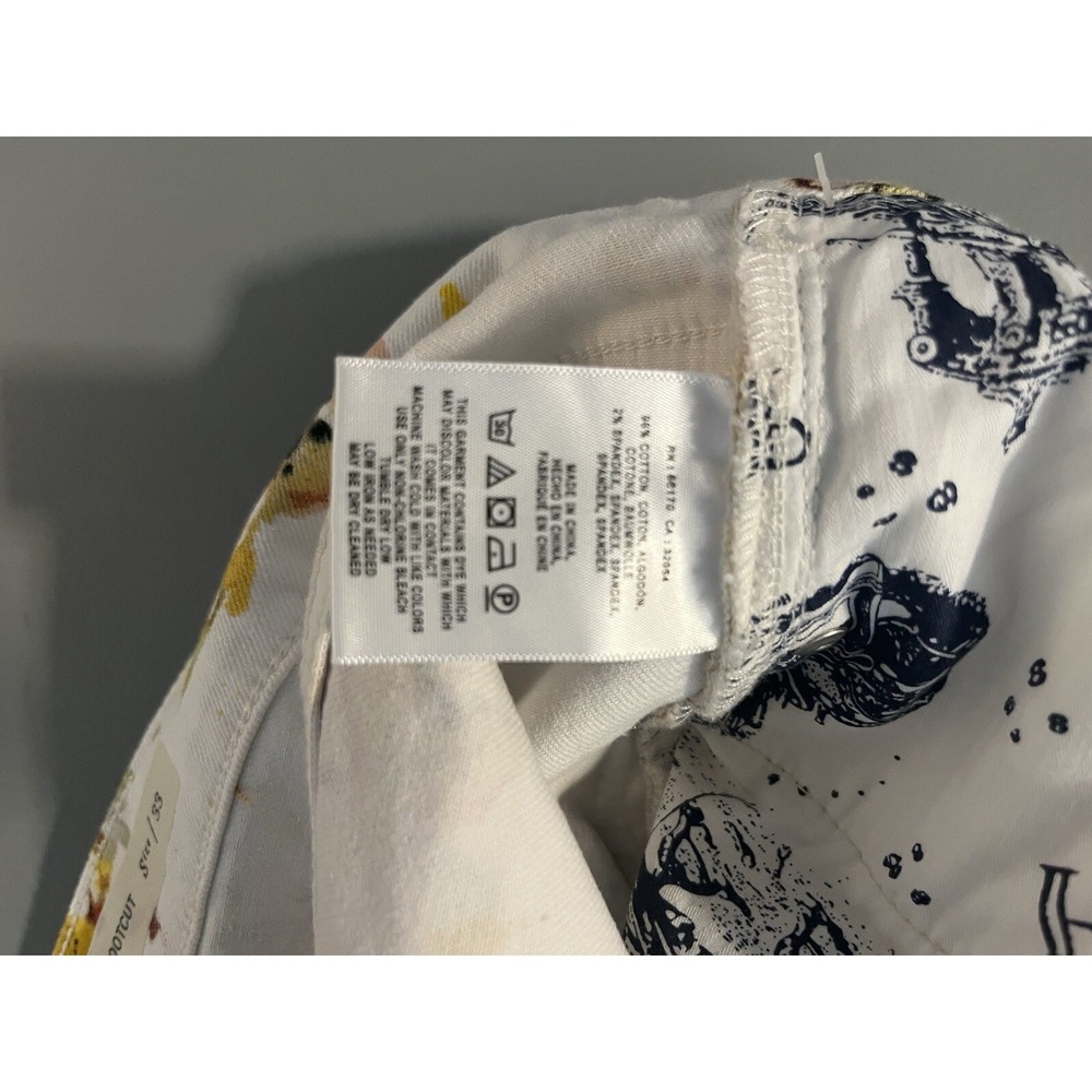 Pilcro Anthropologie Lemon Print High Rise Bootcut Jeans Womens 33 White NEW - Picture 5 of 16